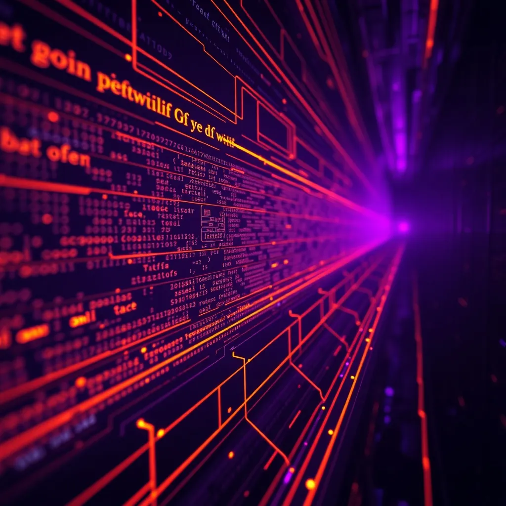 A high-tech digital visualization of data packets being inte